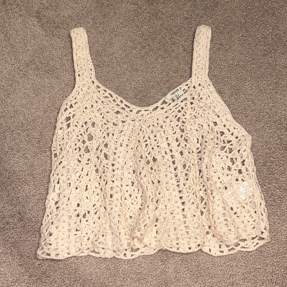 Crochet Flouncy Tank Top Small